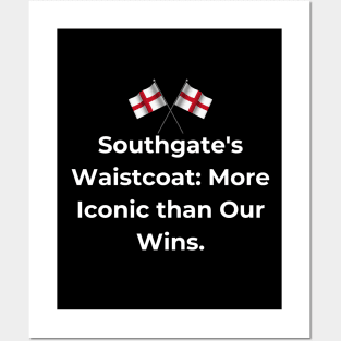 Euro 2024 - Southgate's Waistcoat More Iconic than Our Wins. 2 England Flag. Posters and Art